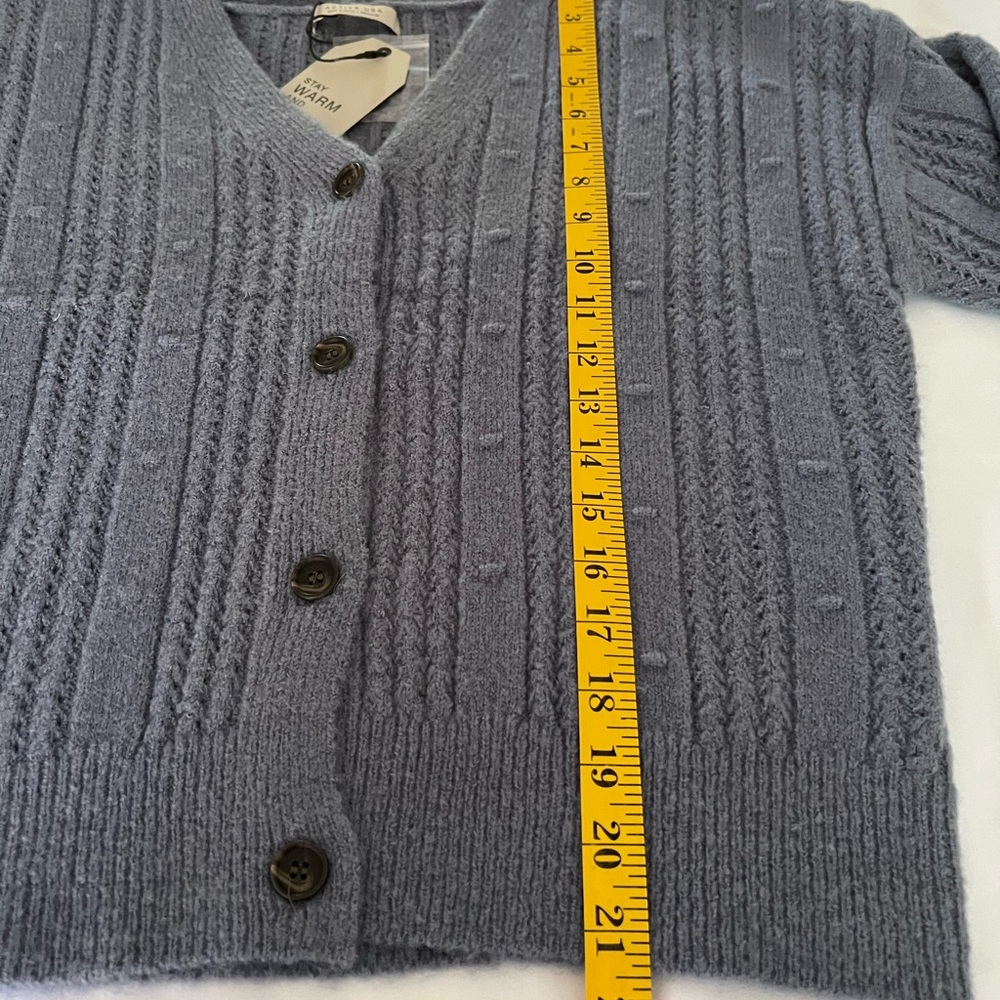 Active USA Blue Button Front Cardigan - NWT - Picture 10 of 12